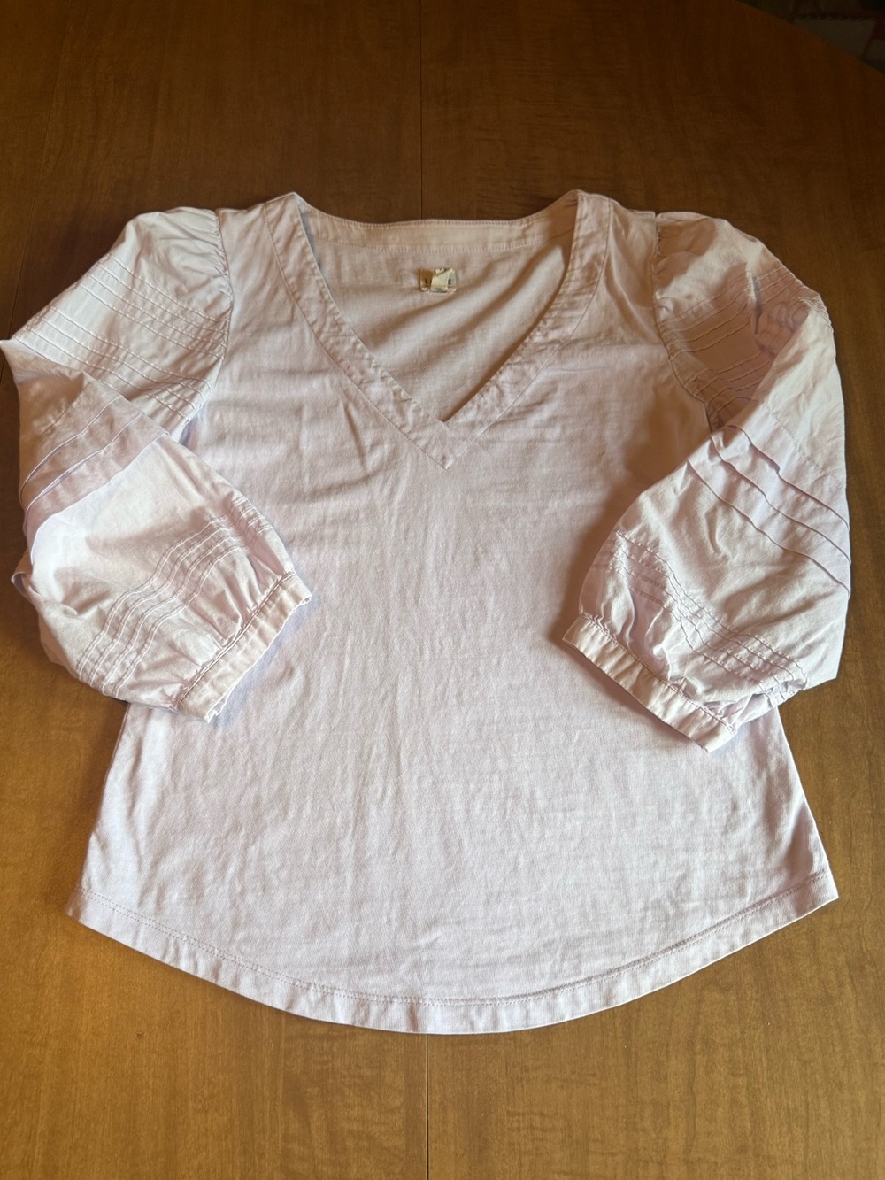 La Vie Rebecca Taylor lavender top vneck EUC 100% cotton XS